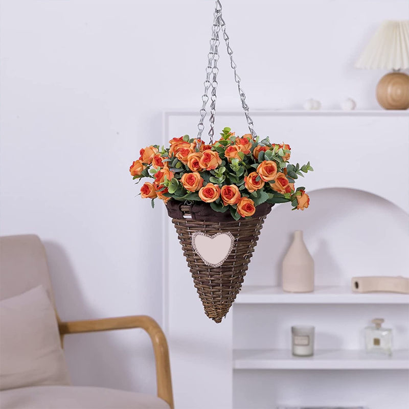 Thumbnail: 11-Head Artificial Rose Bouquet with White Eucalyptus for Wedding Decoration