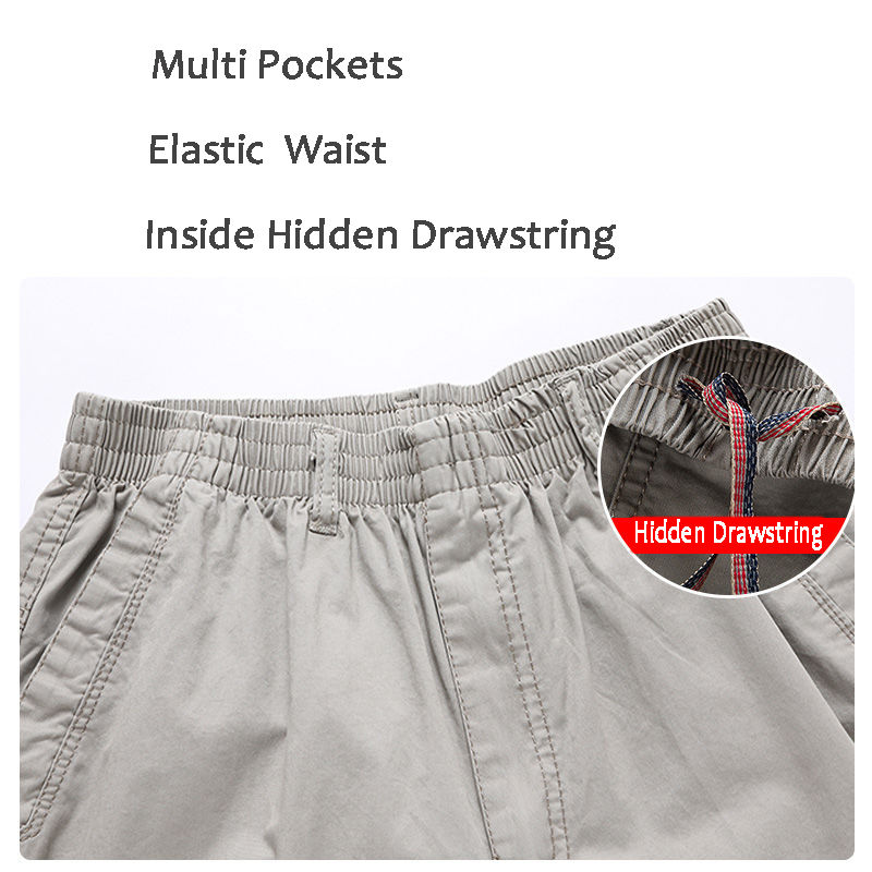 Thumbnail: Men's Cargo Jogger Pants – Cotton Work Trousers with Elastic Waist