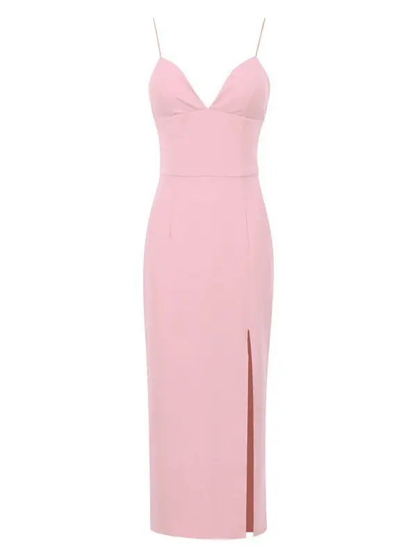 Thumbnail: Sexy V-Neck High Waist Solid Maxi Dress with Straps