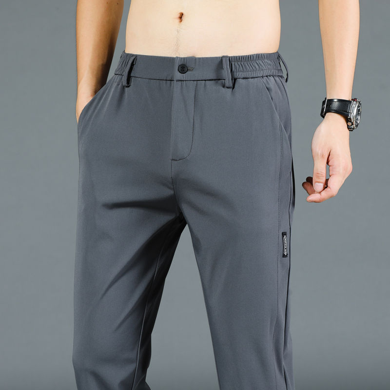 Thumbnail: Men’s Thin Ice-Silk Loose Straight-Leg Casual Pants for Summer