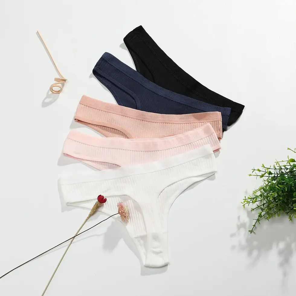 Thumbnail: 10-Pack Cotton Thong Panties – Low-Rise Seamless G-String Underwear for Women