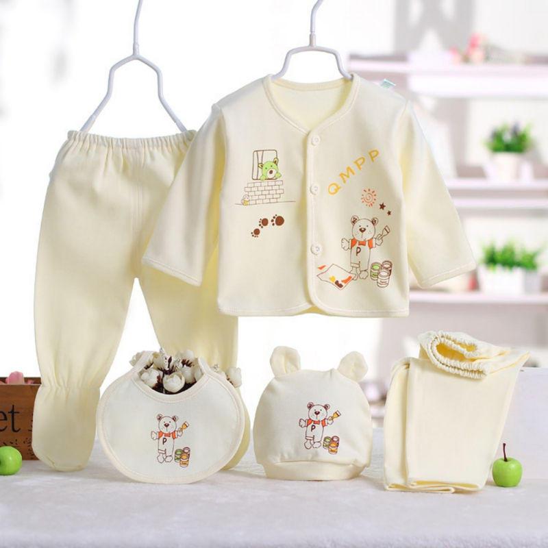Thumbnail: 5pcs/Set Newborn Baby Girl/Boy Clothing Set