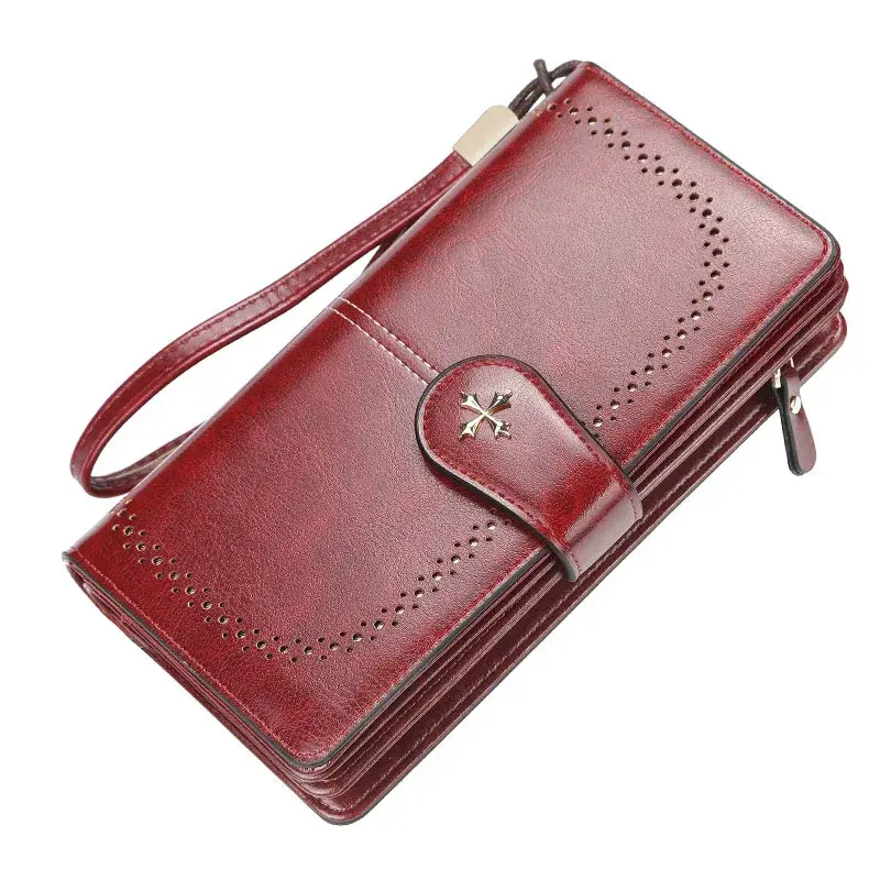 Thumbnail: Women’s Large PU Leather Wallet with Name Engraving and Card Holder