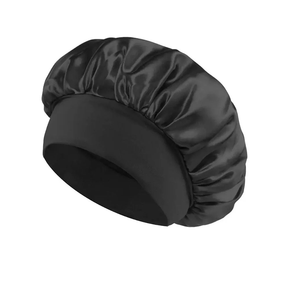 Thumbnail: Large Soft Satin Lined Sleep Bonnet Breathable Hair Protection Cap
