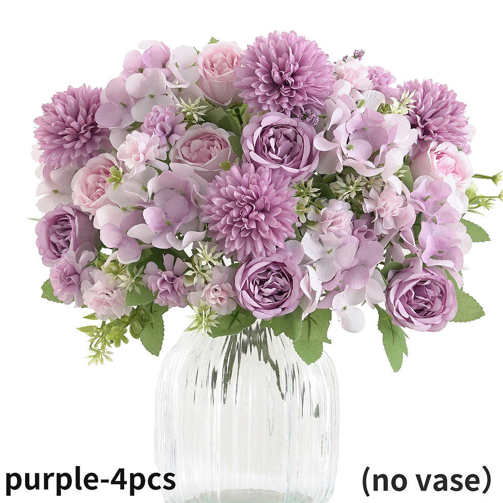 Thumbnail: 1/4PCS Silk Peony & Chrysanthemum Artificial Bouquet for Wedding & Home Décor (7