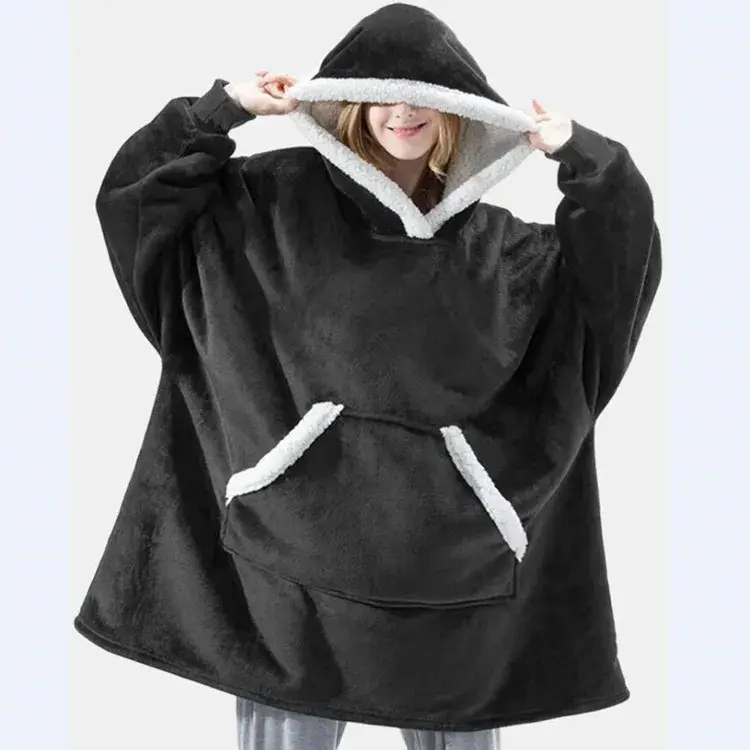 Thumbnail: Unisex Oversized Teddy Hoodie Sweatshirt Winter Fleece Coat