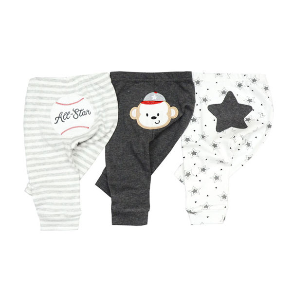 Thumbnail: 3/4PCS Baby Leggings Solid Cotton Pants 0–24M – Unisex