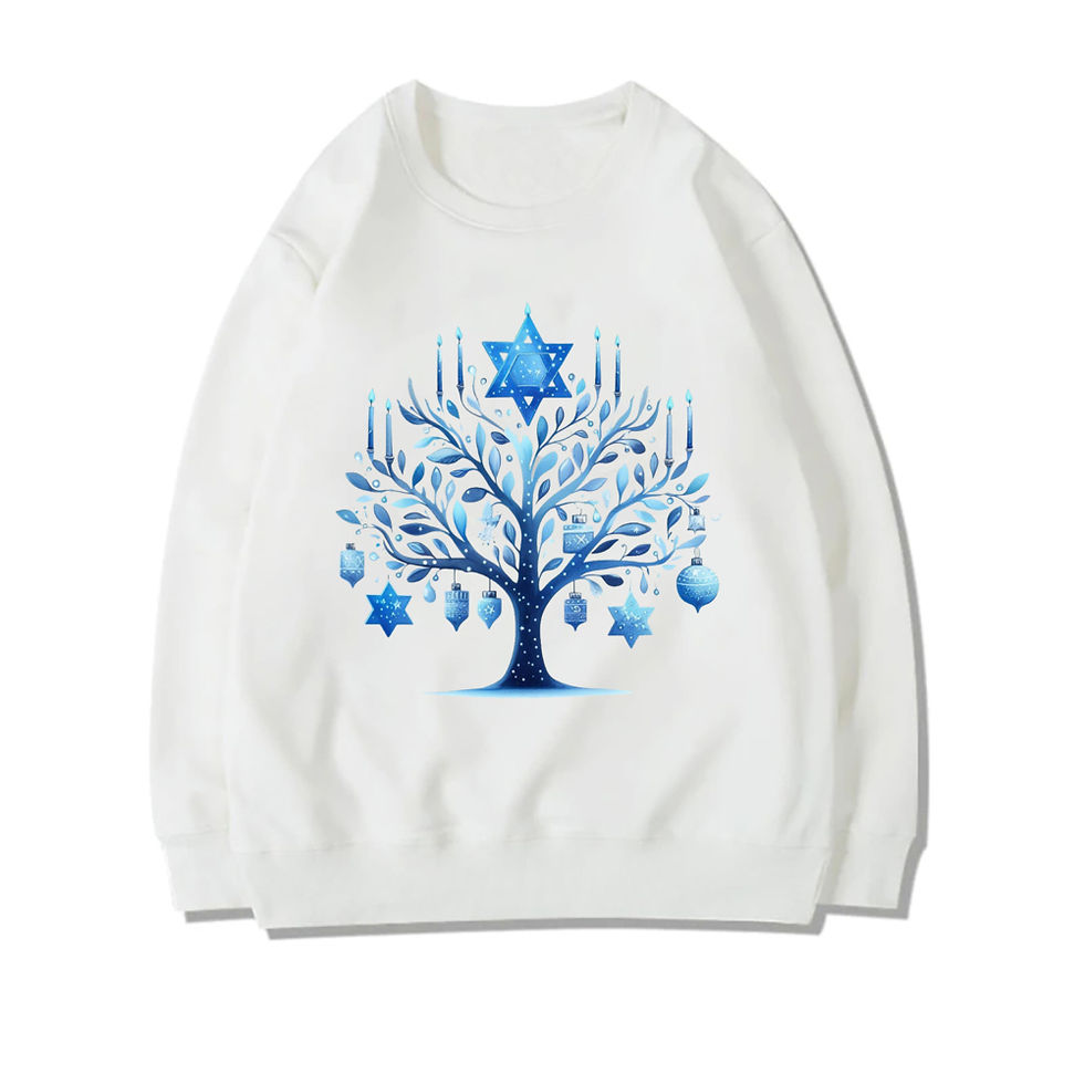 Thumbnail: Peace Love Latkes Printed Hanukkah Sweatshirt – Women’s Casual Hoodie