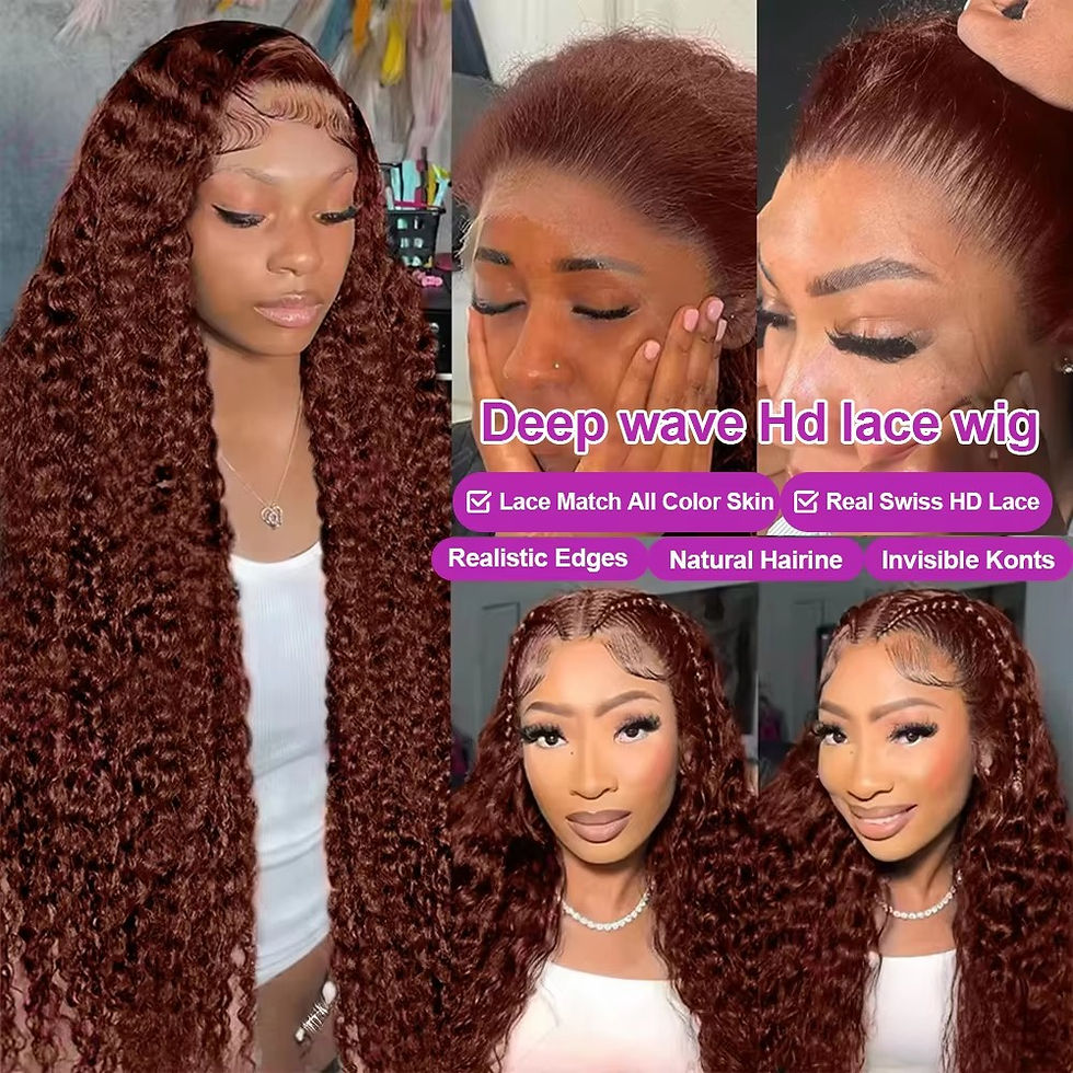 Thumbnail: Brown Curly Lace Wig – 13x6 Brazilian Remy Human Hair, 200% Density