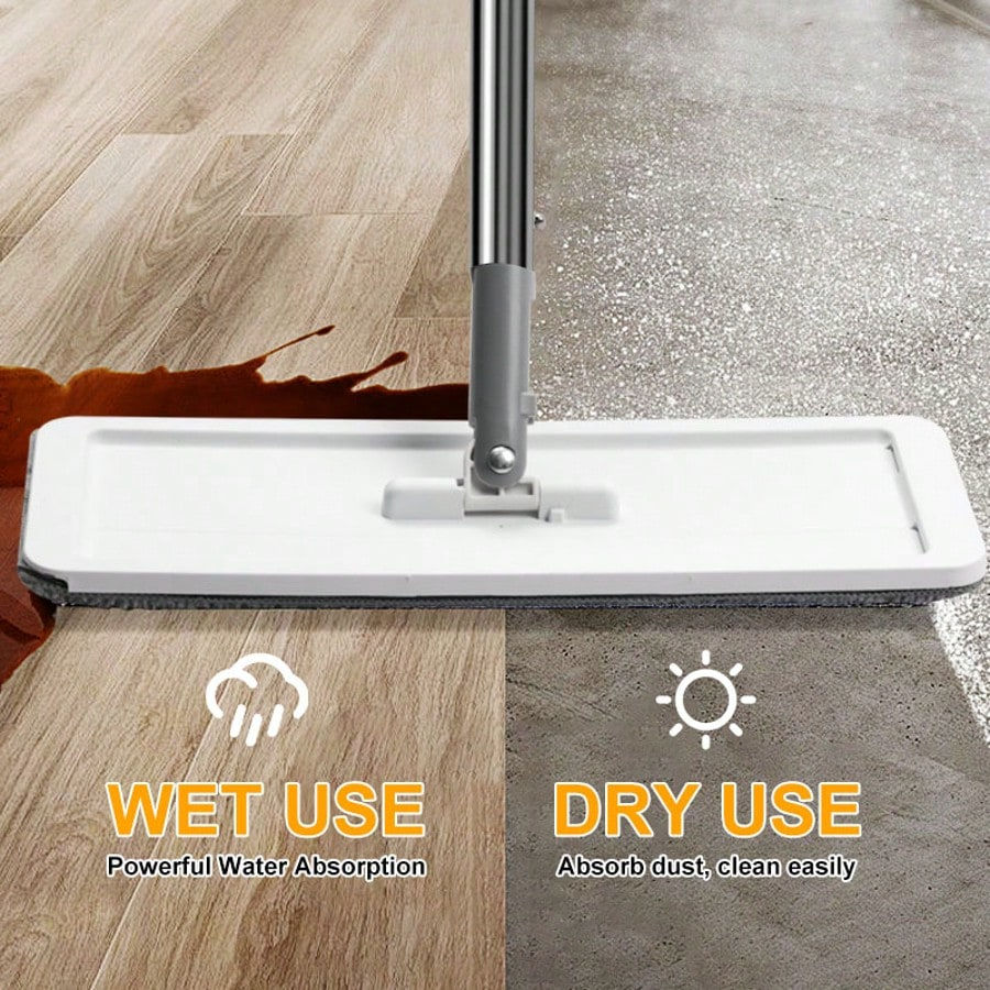 Thumbnail: Hands-Free Mop & Bucket Set – Flat Mop with 64" Adjustable Handle