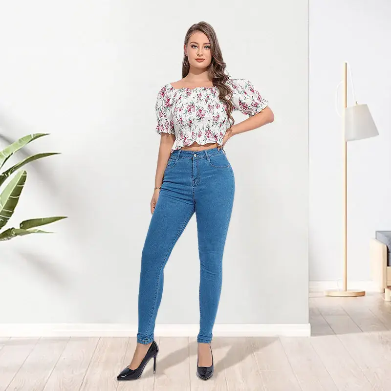 Thumbnail: Women Europe Style Slim Stretch Denim Pencil Jeans