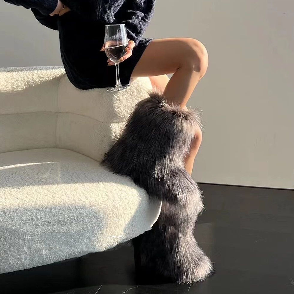 Thumbnail: Women’s Winter Faux Fur Snow Boots – Plush Warm Mid‑Calf Outdoor Boots