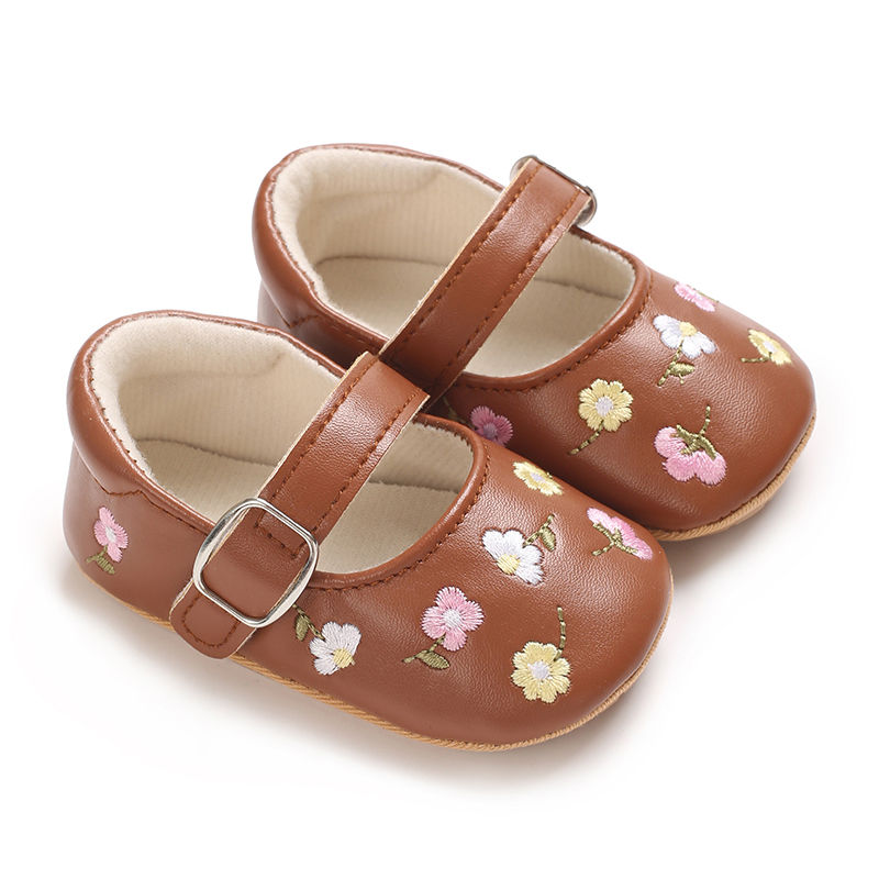 Thumbnail: New Baby Shoes Embroidered Girl Baby Shoes Mary Jane Flat Shoes Princess Shoes N