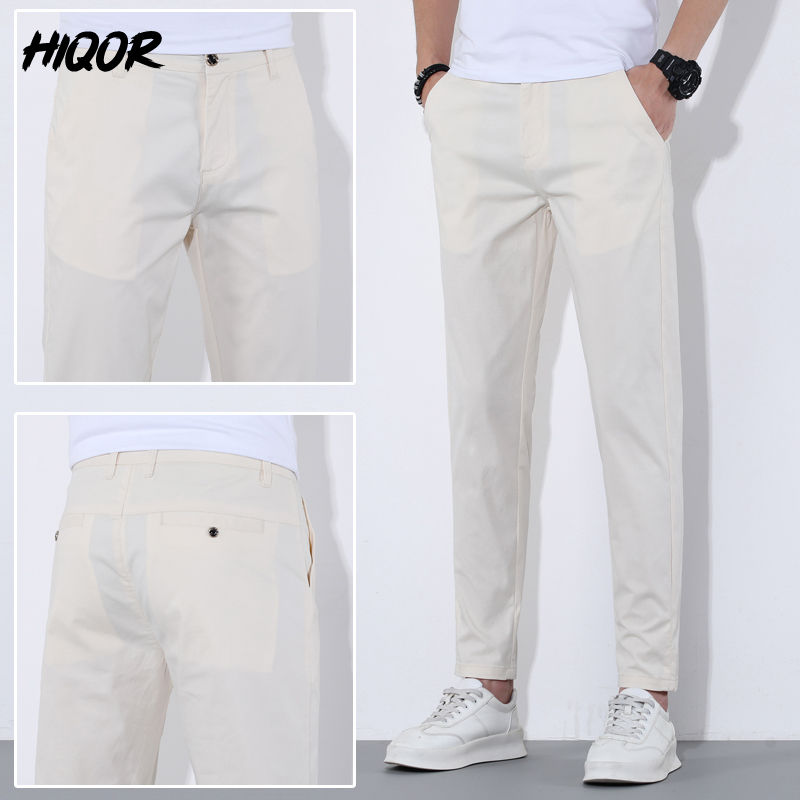 Thumbnail: Men's Cotton Summer Pants – Lightweight Casual Straight Trousers
