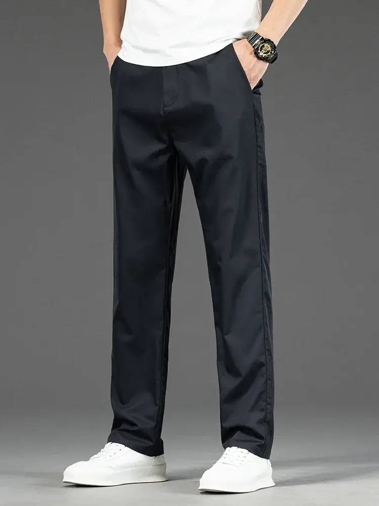 Thumbnail: Thin Men Bamboo Summer Pants – High Quality Stretch Smart Casual Trousers