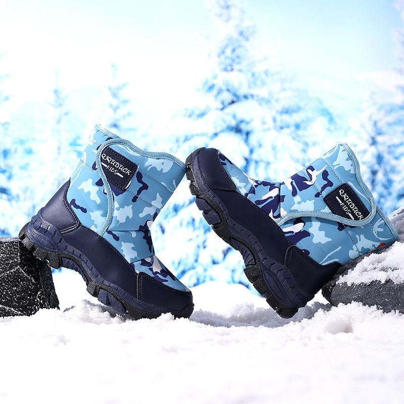 Thumbnail: Kids Winter Snow Boots Waterproof NonSlip Warm Plush Shoes for Boys Girls