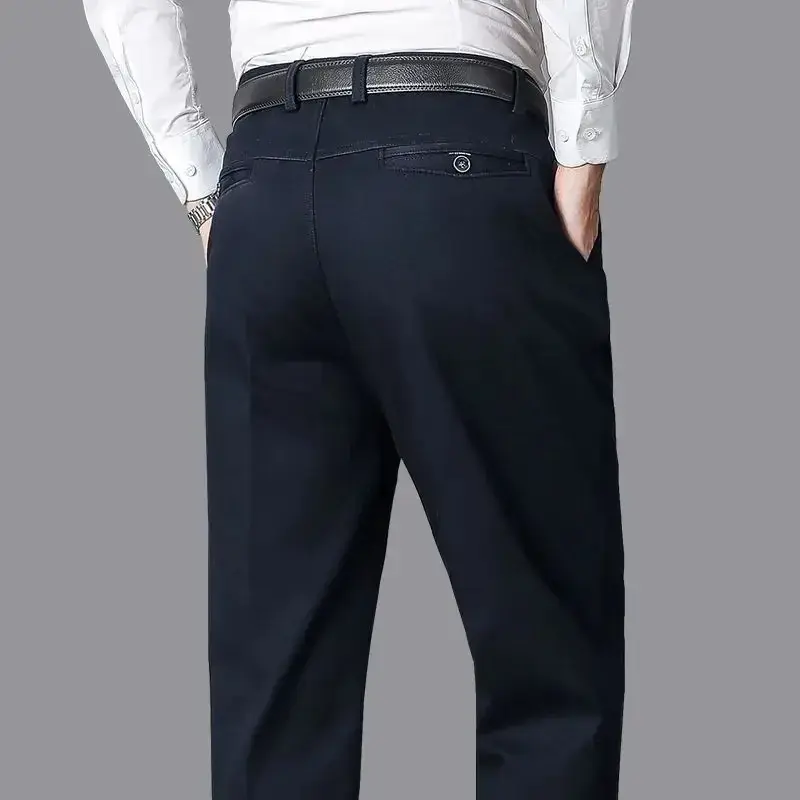 Thumbnail: Men's Cotton Summer Pants – Lightweight Stretch Business Trousers