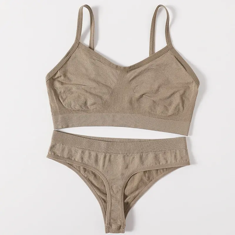 Thumbnail: Women’s Seamless Bra & Low Waist Thong Panty Set