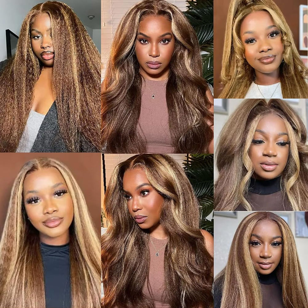 Thumbnail: Highlight Kinky Straight Brazilian Human Hair Bundles – Ombre P4/27 Yaki Texture