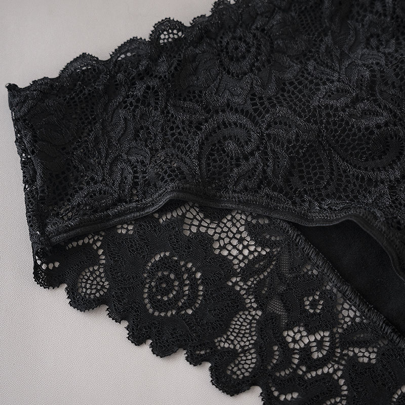 Thumbnail: 3PCS Women’s Luxury Floral Lace Briefs Mid-Rise Cotton Panty Set