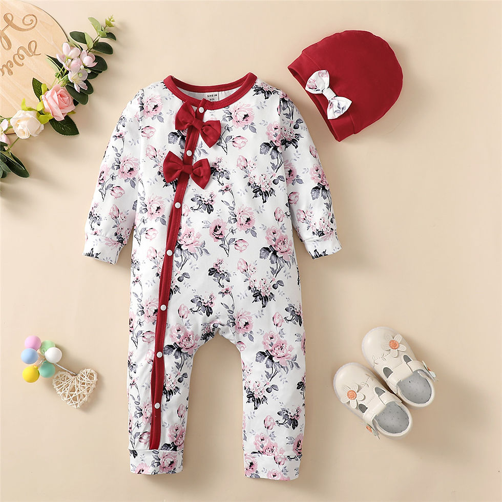 Baby Girl Long Sleeve Floral Romper – Cute Outfit Costume (0–18M)