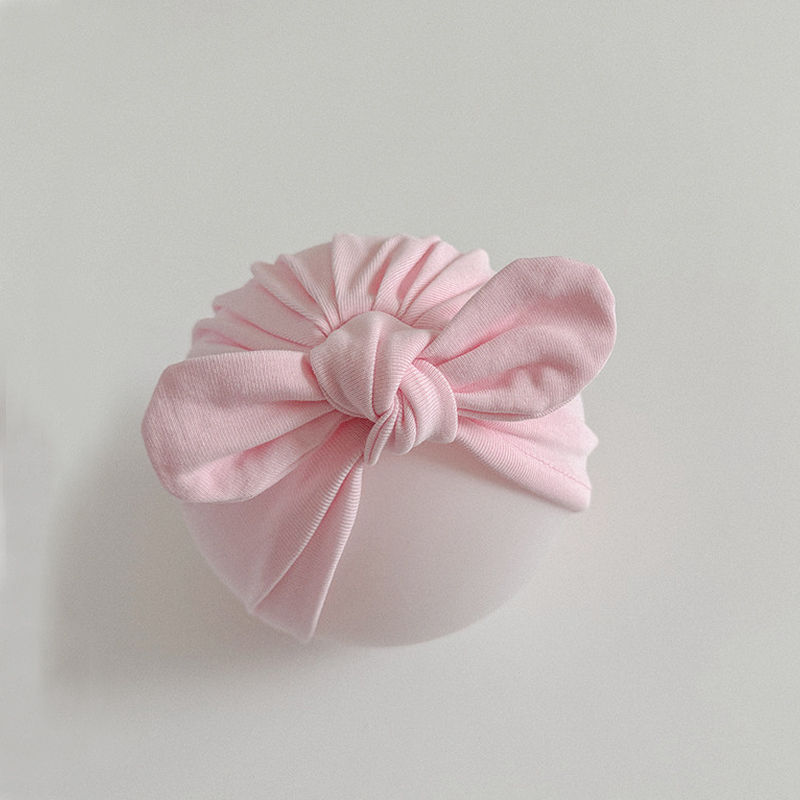 Thumbnail: Solid Color Baby Turban Cap – Cotton Elastic Headwrap Beanie (0–3Y)