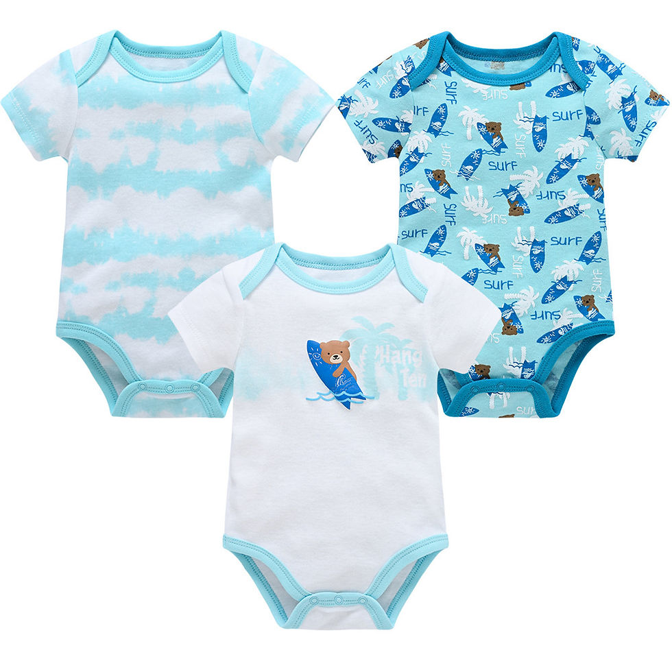 Kavkas 3–6 Pcs/Lot Baby Boy Bodysuit Short Sleeve Cotton