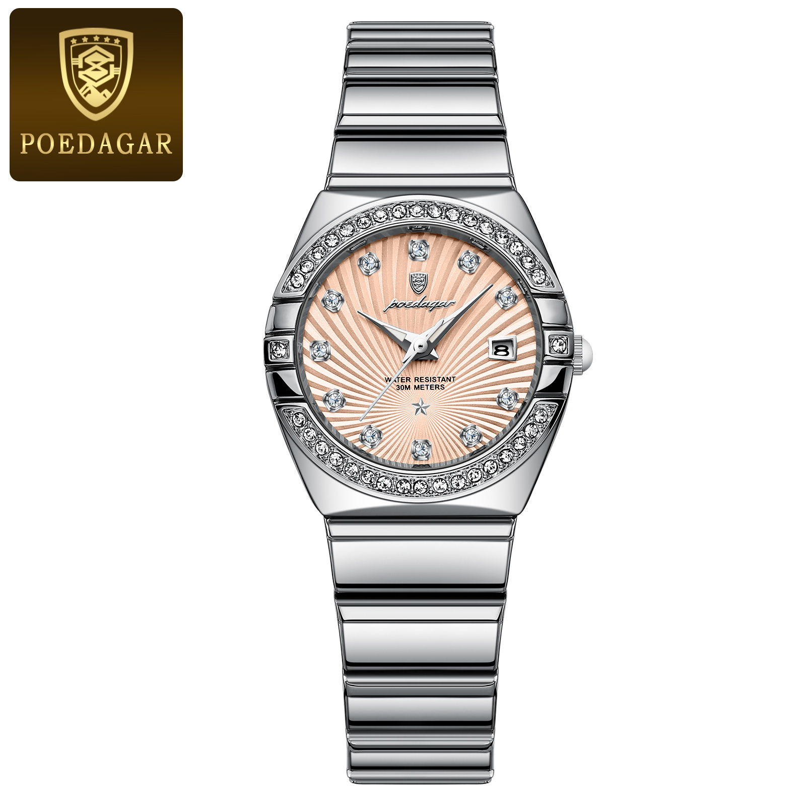 POEDAGAR Women's Quartz Watch – Waterproof, Luminous Hands & Complete Calendar