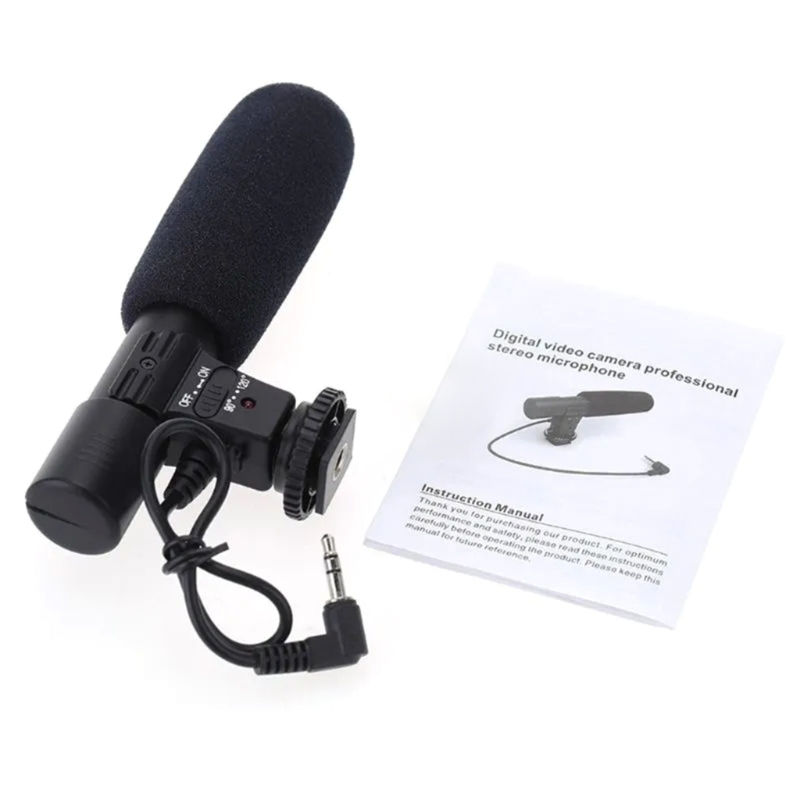 3.5mm Universal External Stereo Microphone for DSLR & Camcorders – MIC-01