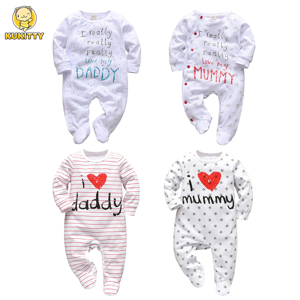 Thumbnail: Newborn Infant Cotton Long Sleeve Letter Romper Baby Boys Girls