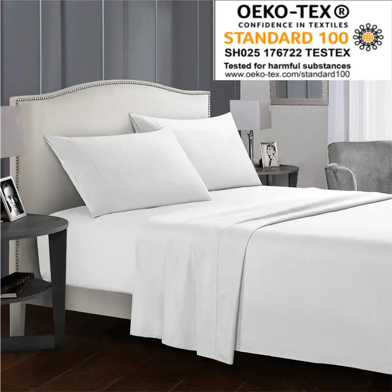 Thumbnail: Soft King Size Bed Sheet Set 4pcs with Fitted and Flat Sheets