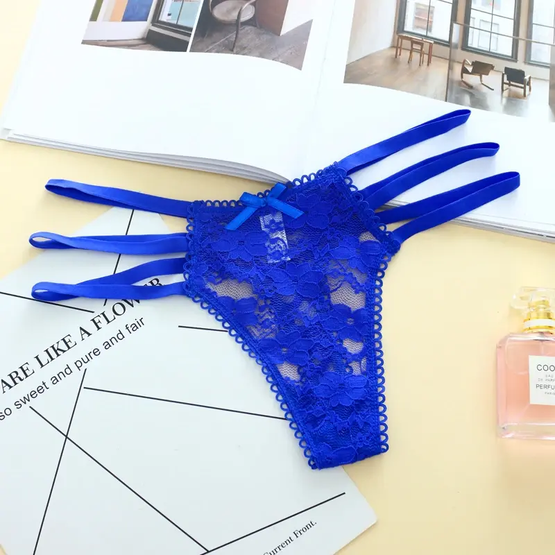 Thumbnail: Sexy Lace G-String Thong Transparent Seamless Panties for Women