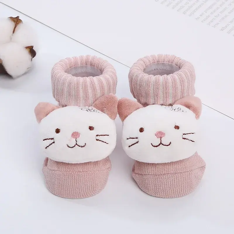Thumbnail: Kawaii Baby Cartoon Animal Socks – Soft Cotton 3D Doll Socks for Newborns (0–12M