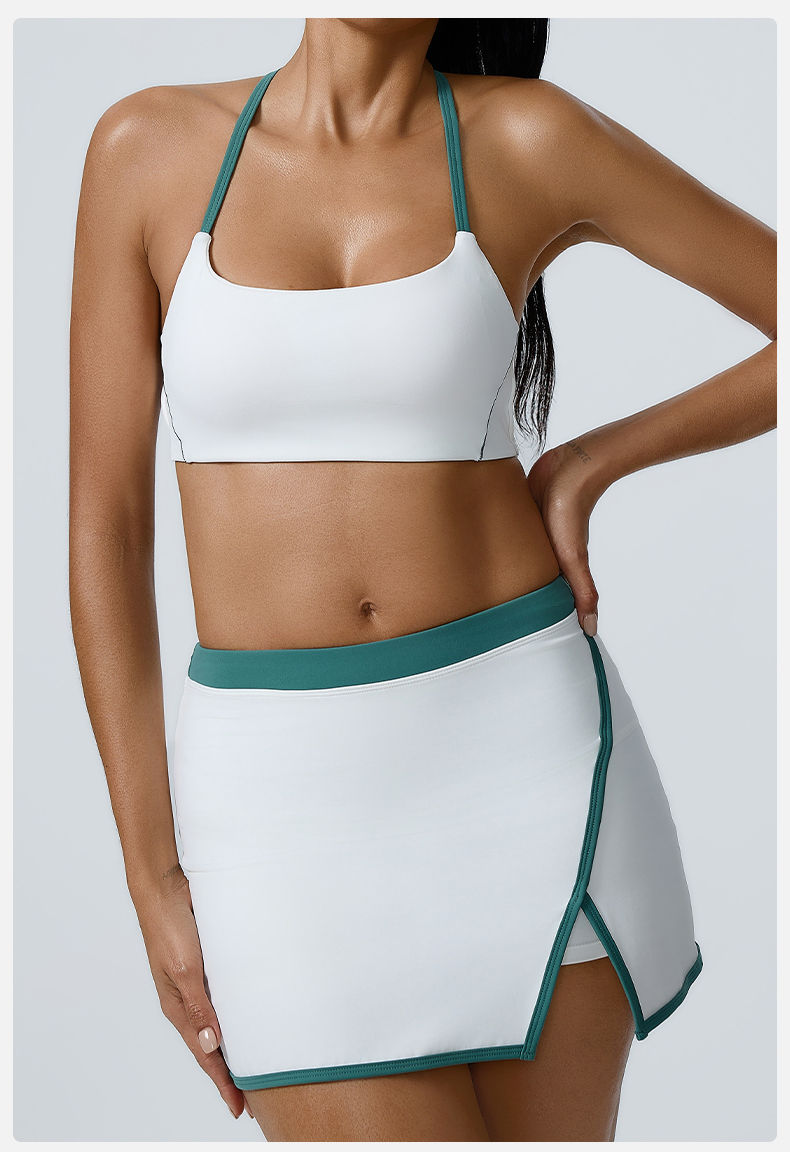 Thumbnail: Women’s Yoga Bra & Shorts Set – Solid Color Two-Piece Workout Outfit