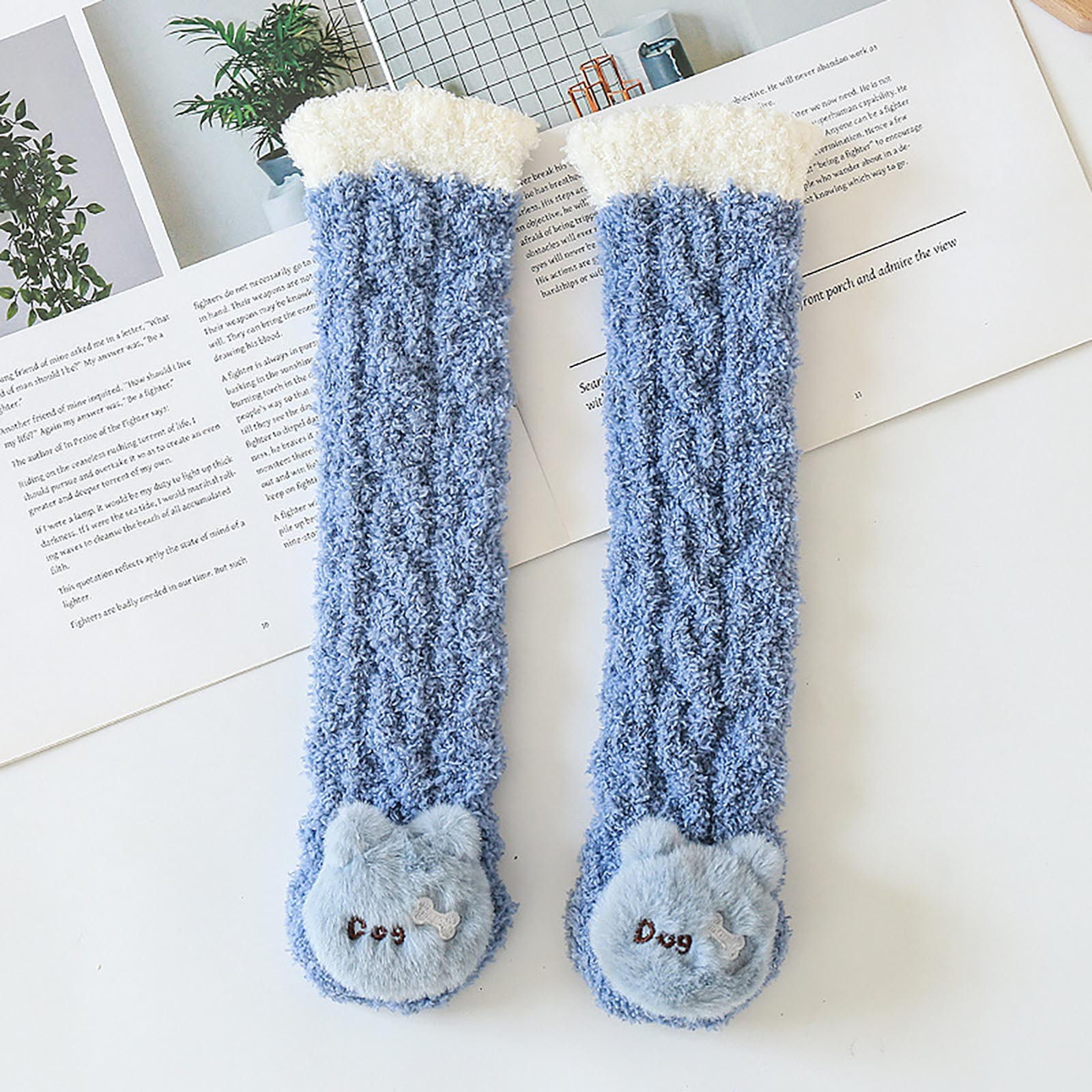 Baby Winter Coral Fleece Socks – Thick Warm Long Sleeping Socks for Toddlers (0–