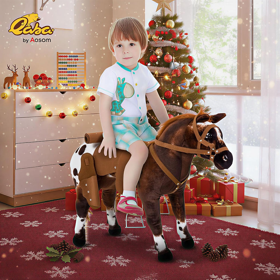 Thumbnail: Ride-On Stuffed Horse Toy for Toddlers 3-5 with Neighing and Galloping Sounds
