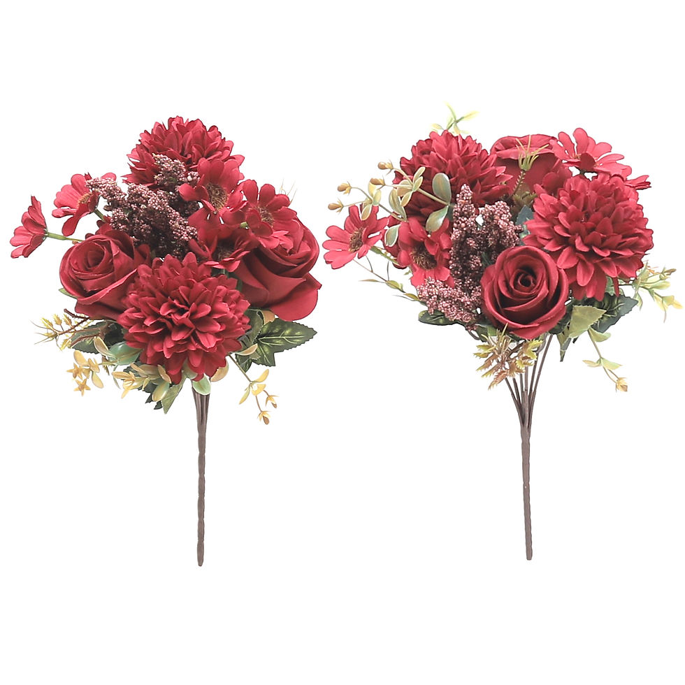 Thumbnail: Autumn Silk Peony & Rose Artificial Bouquet for Wedding & Valentine's Décor