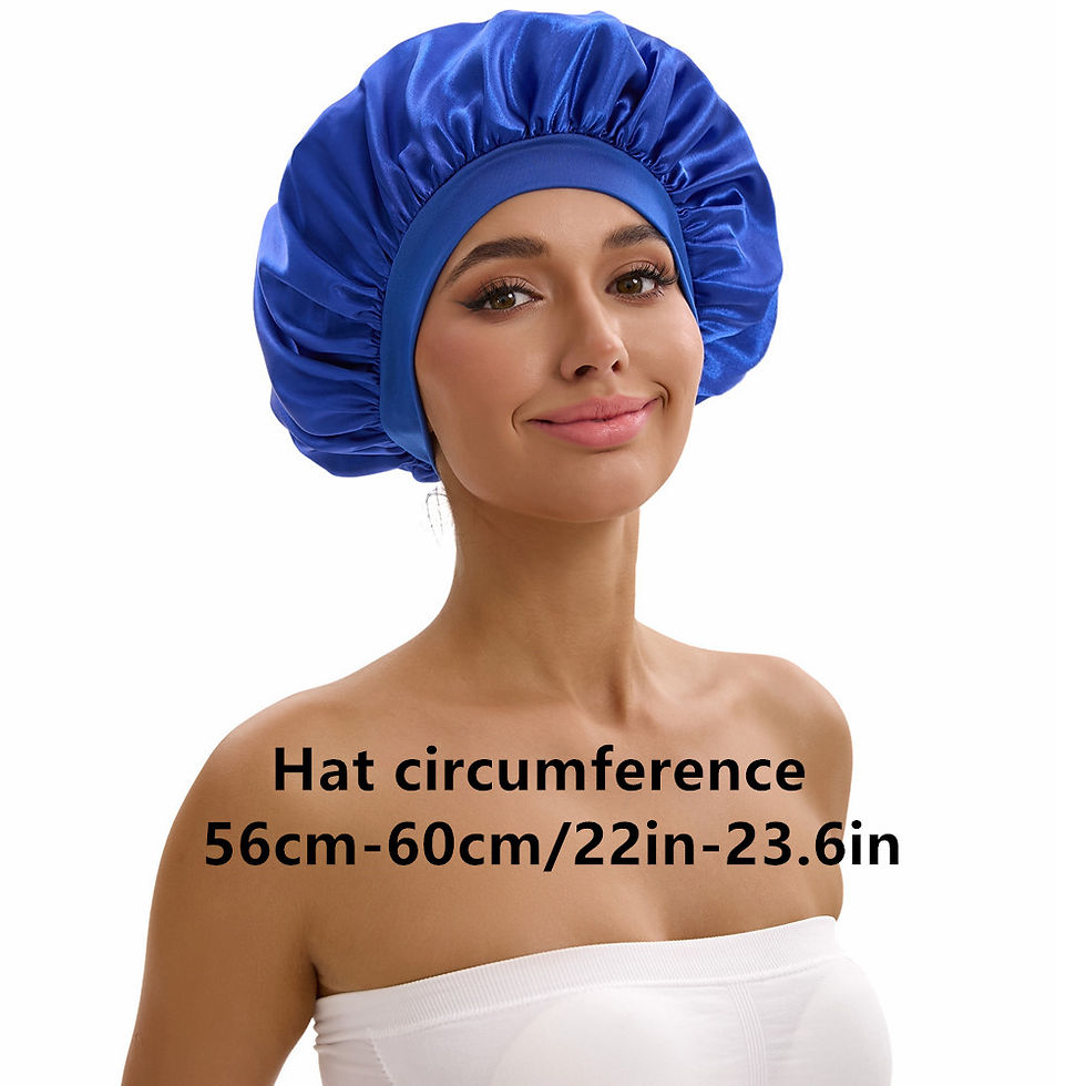 Thumbnail: Wide Brim Satin Shower & Sleep Cap – Soft Plush Bonnet in 16 Colors
