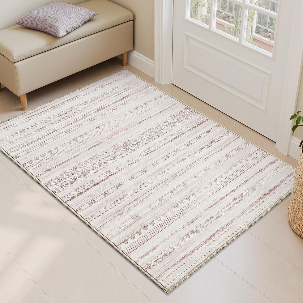 Thumbnail: 8x10 Distressed Area Rug – Machine Washable Indoor Carpet for Living Room
