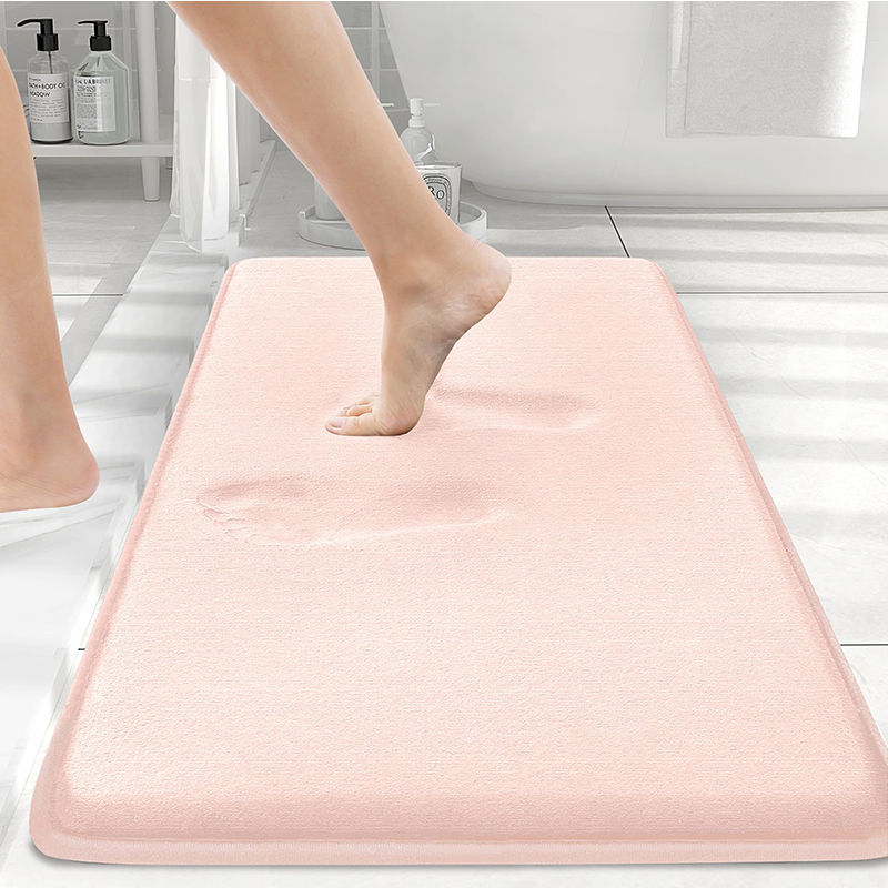 Thumbnail: Homaxy Memory Foam Bathroom Mat – Solid Color, Non-Slip, Large Size