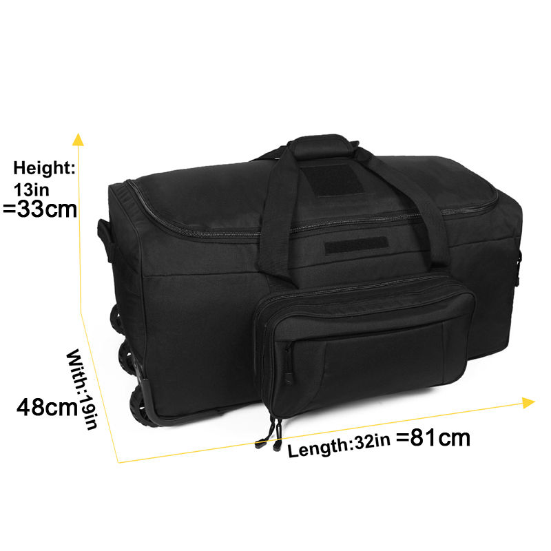 Thumbnail: 124L Waterproof Nylon Camping Travel Bag with Trolley Case Design