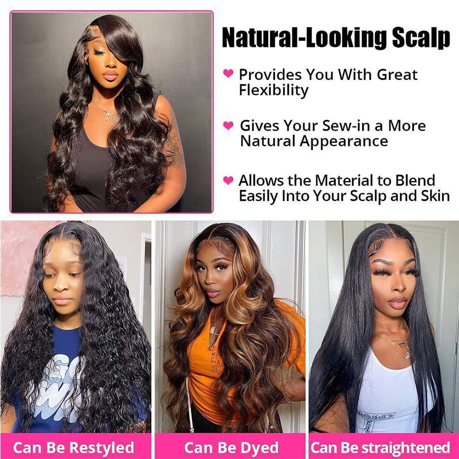 Thumbnail: 13x4 Human Hair Lace Front Wig 13x6 Body Wave Transparent Lace Frontal Wig