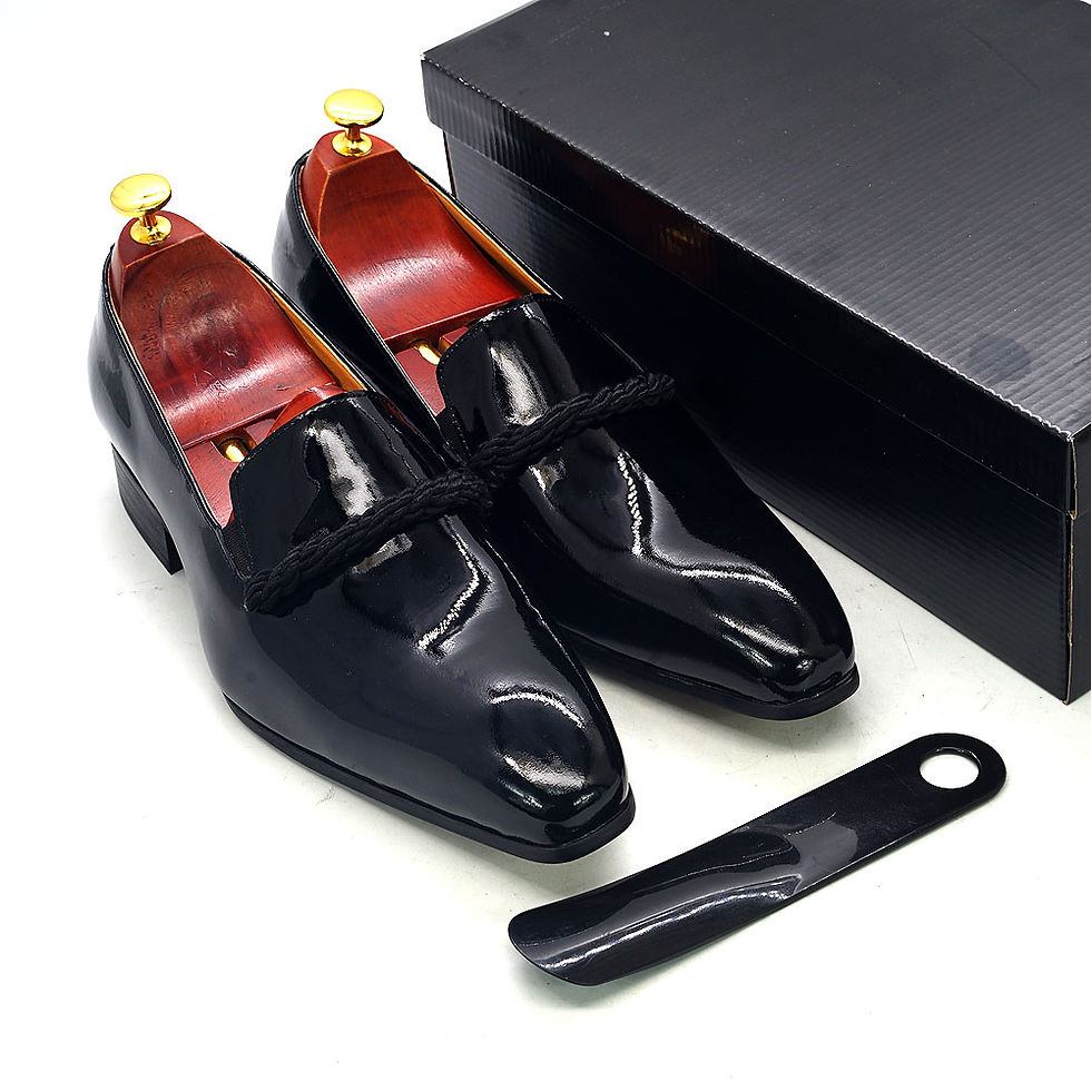 Thumbnail: Mens Black Patent Leather Loafers Pointed Toe Formal Dress Shoes Size 7-13