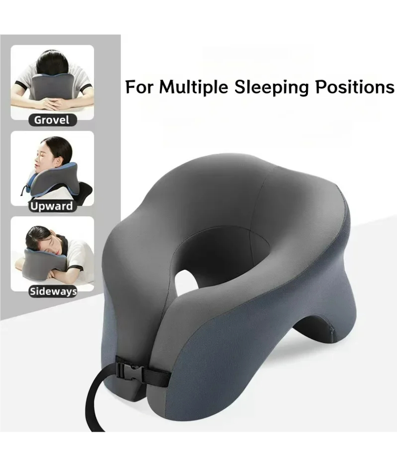 Thumbnail: Portable Memory Foam U-Shaped Neck Pillow with Massage Feature