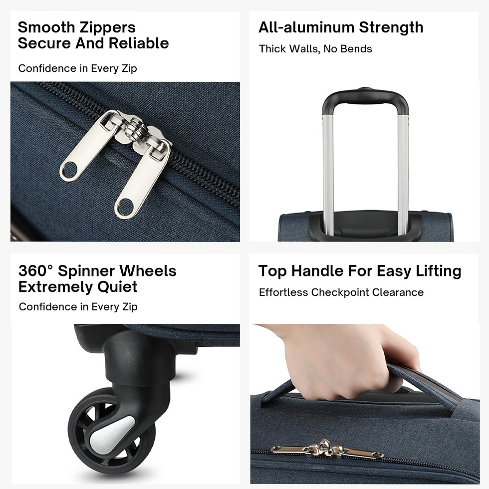 Thumbnail: 15" Canvas Trolley Bag – Waterproof Rolling Suitcase for Business Travel