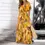 Thumbnail: Leopard Print Long Dress Ruffle Maxi dress