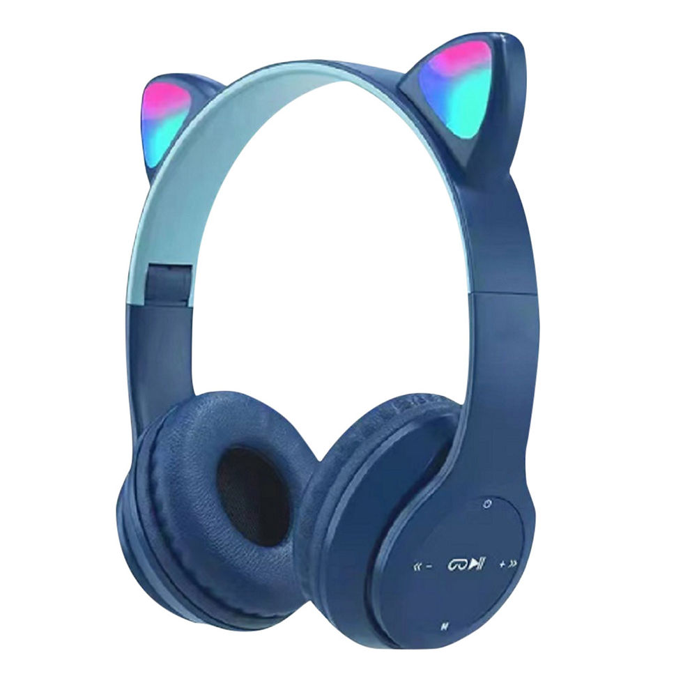 Thumbnail: Wireless Cat Ear Headphones with Glow Light and Mic for Kids & Adults