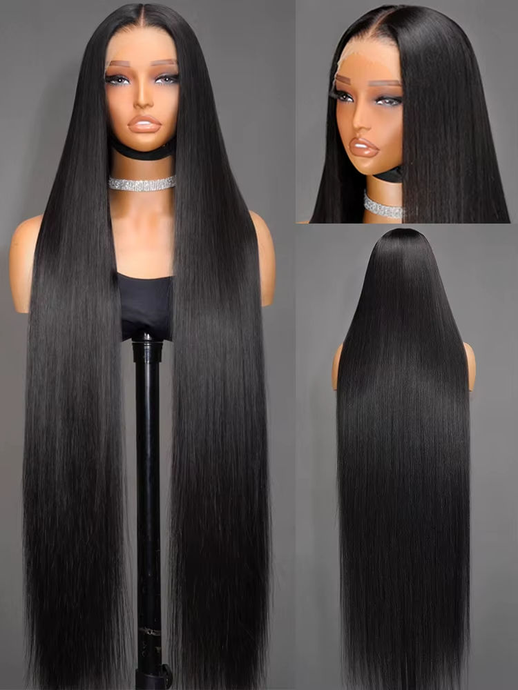 Bone Straight HD Lace Frontal Wig 13x6 Brazilian Indian Human Hair 40–42 Inch