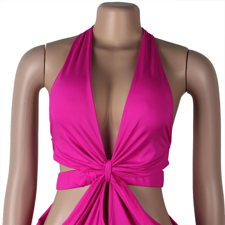 Thumbnail: Backless Hollow‑Detail Split Maxi Slip Dress for Women