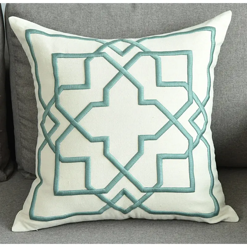 Thumbnail: Diphylleia Orange 3D Geometric Embroidered Throw Pillow Cover